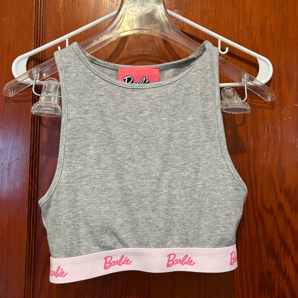 Forever 21 Barbie Gray and Pink bra Crop Top